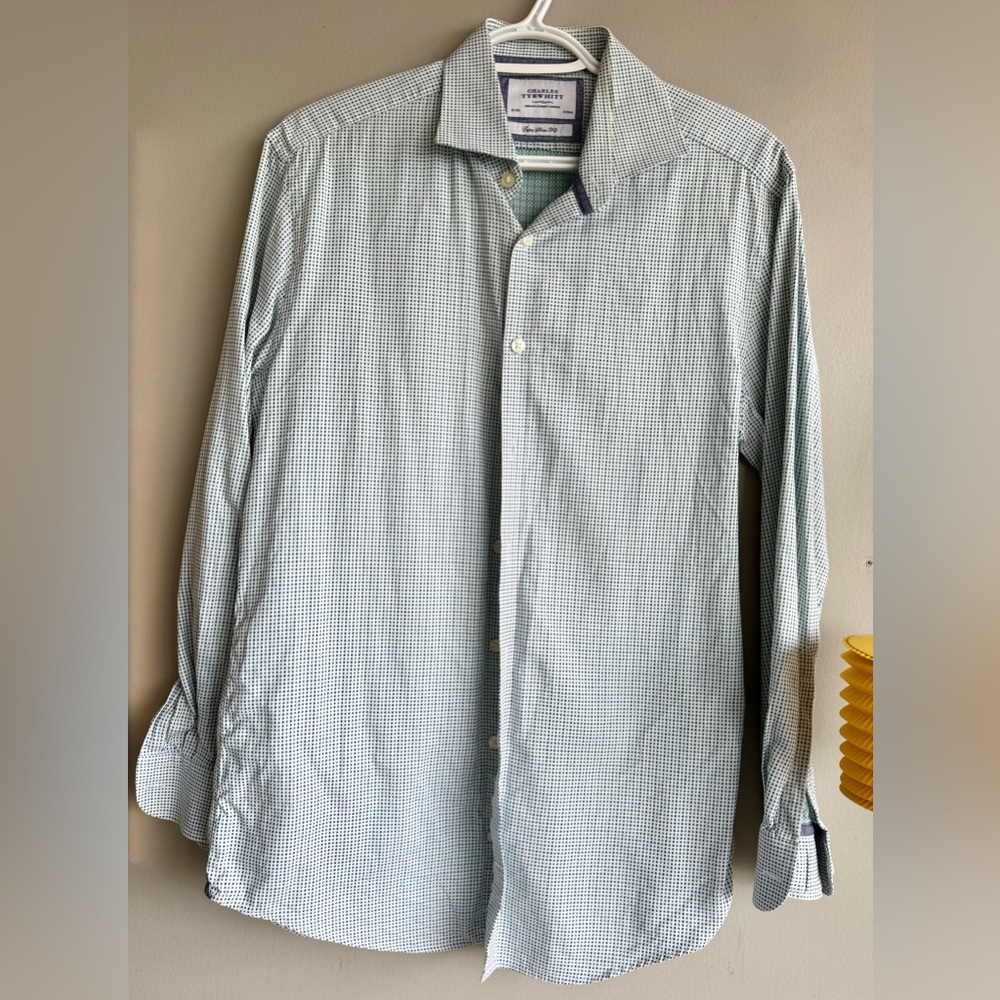 Charles Tyrwhitt Green and Blue formal Shirt
